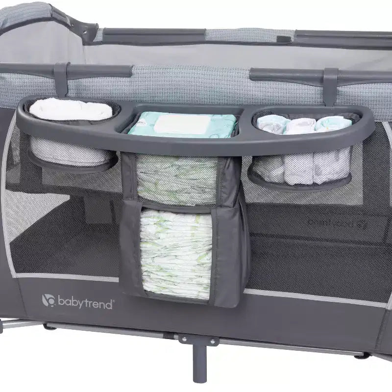 Twins Nursery Center Playard - Cozy Gray