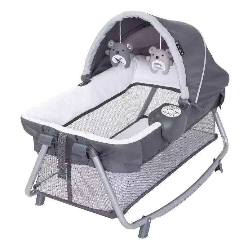 Twins Nursery Center Playard - Cozy Gray
