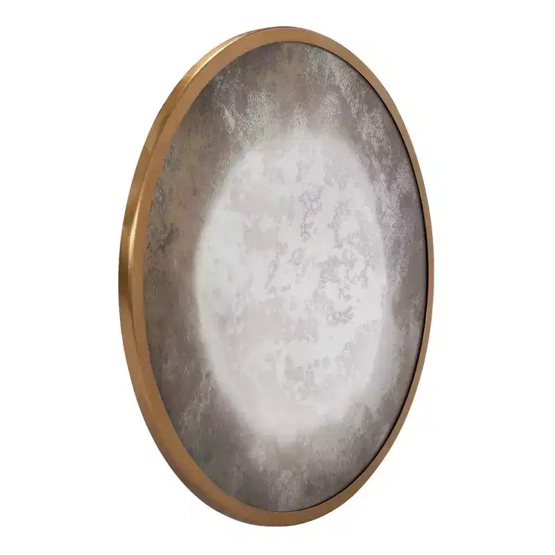 22.5" Round Iron Framed Antiqued Wall Mirror