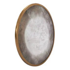 Specchio da Parete Anticato con Cornice Rotonda in Ferro da 22,5"