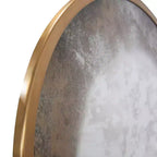 Specchio da Parete Anticato con Cornice Rotonda in Ferro da 22,5"