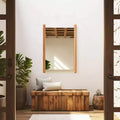 22"x16" Natural Wood Side Framed Rectangular Vanity Mirror