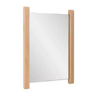 Specchio rettangolare da bagno 56 x 41 cm con cornice laterale in legno naturale