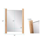 Specchio rettangolare da bagno 56 x 41 cm con cornice laterale in legno naturale