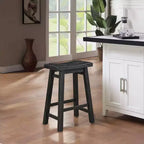 Sgabello da bar senza schienale Acacia Wood - Finitura nero carbone