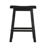 Sgabello da bar senza schienale Acacia Wood - Finitura nero carbone