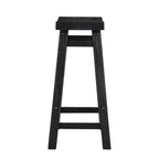 Sgabello da bar senza schienale Acacia Wood - Finitura nero carbone