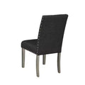 Set of 2 Upholstered Dining Chairs - Dark Gray