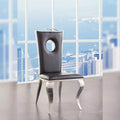 Acme Furniture Cyrene Dining Chairs Black Synthetic Leather/Stainless Steel