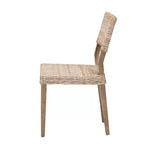 Sedia da pranzo in rattan e mogano – Grigio Kubu / Tortora rustico