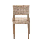 Sedia da pranzo in rattan e mogano – Grigio Kubu / Tortora rustico