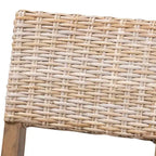 Sedia da pranzo in rattan e mogano – Grigio Kubu / Tortora rustico