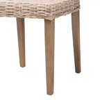 Sedia da pranzo in rattan e mogano – Grigio Kubu / Tortora rustico