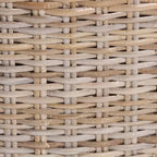 Sedia da pranzo in rattan e mogano – Grigio Kubu / Tortora rustico