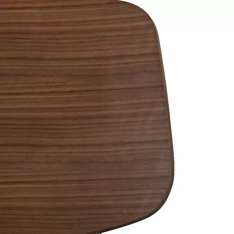 Set of 2 Mid-Century Modern Boucle Dining Chairs - Walnut Finish