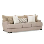 HOMES: Inside + Out Telven 98" Sofa Chenille Channel Tufted with Pillows Light Brown
