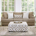 98" Chenille Channel Tufted Sofa with Pillows, Light Brown