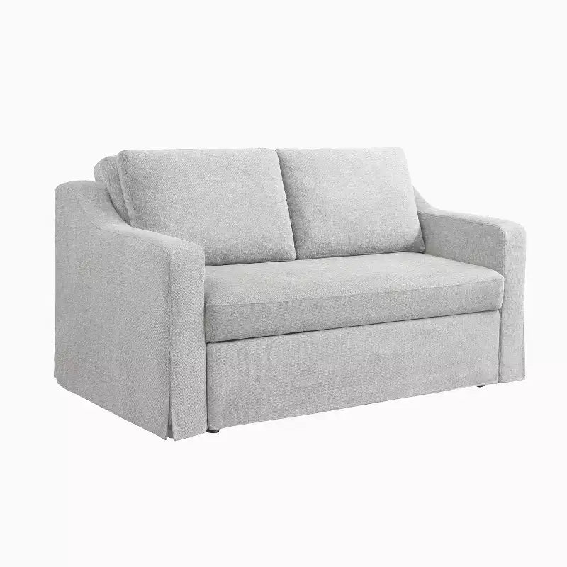 Convertible Loveseat with Woven Linen Upholstery