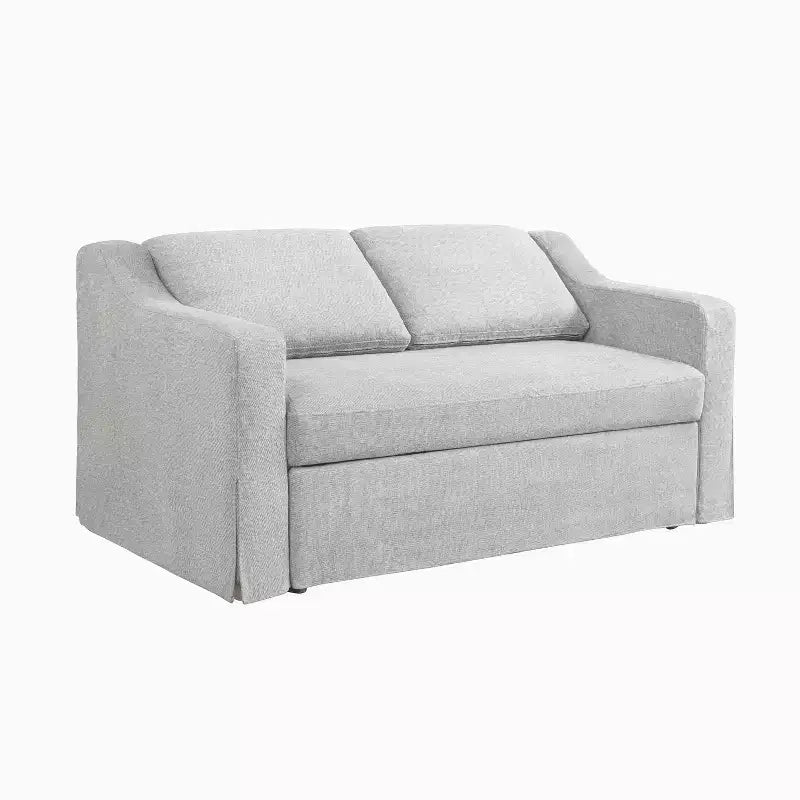 Convertible Loveseat with Woven Linen Upholstery
