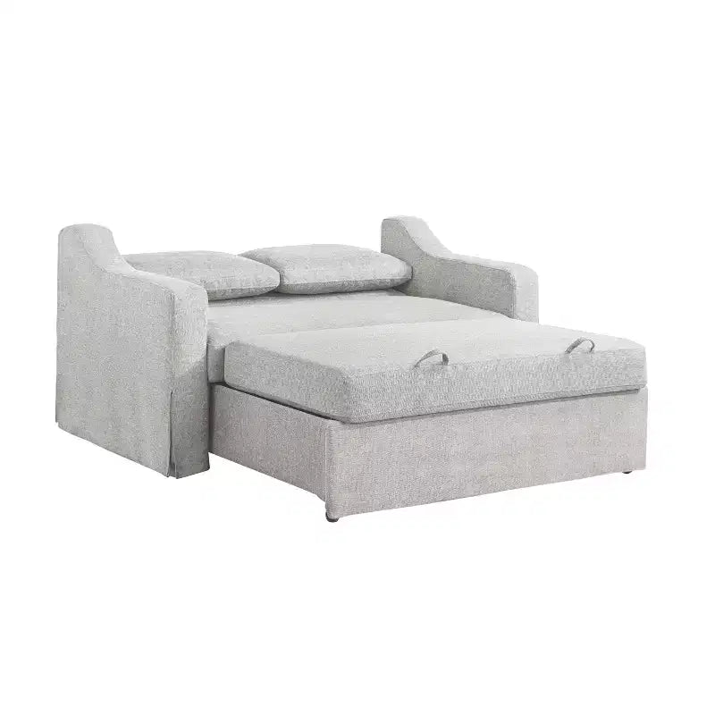 Convertible Loveseat with Woven Linen Upholstery