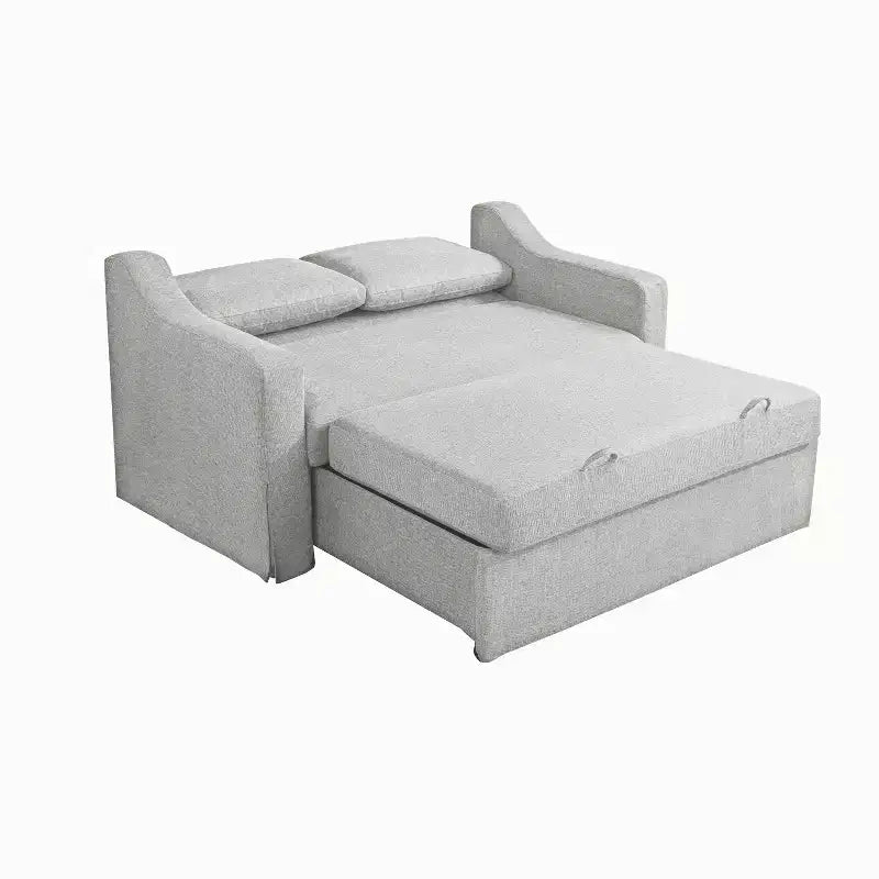 Convertible Loveseat with Woven Linen Upholstery