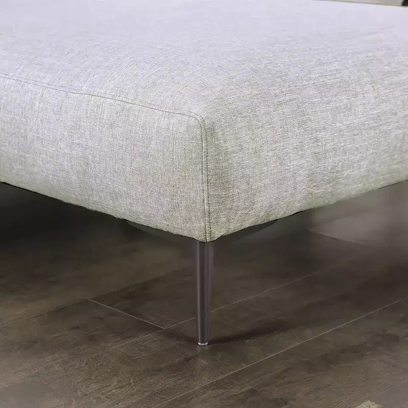 L-Shaped Sectional Left Chaise with Feather Blend Cushions - Light Gray