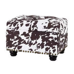 Breighton Home Regal Accents Storage Accent Ottoman Brown Cow Print