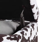 Pouf portaoggetti con stampa mucca marrone