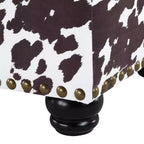 Pouf portaoggetti con stampa mucca marrone