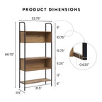 Libreria a 5 ripiani da 169,5 cm con finitura rovere anticato