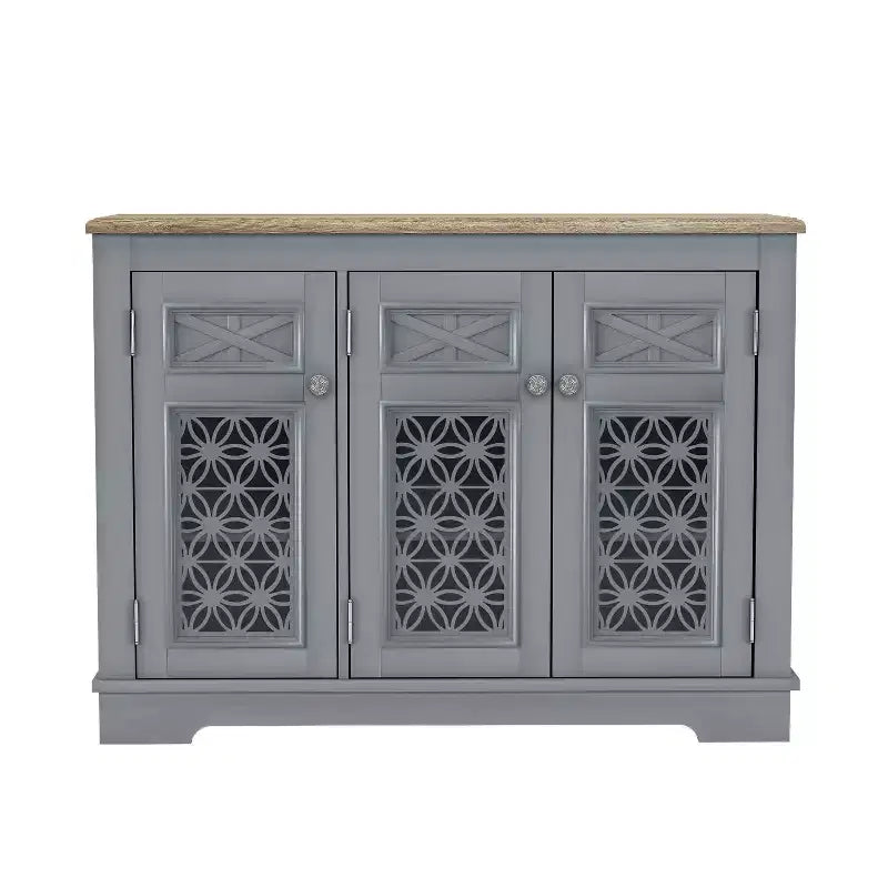 Festivo 45" Vintage Storage Accent Buffet Sideboard Cabinet Gray