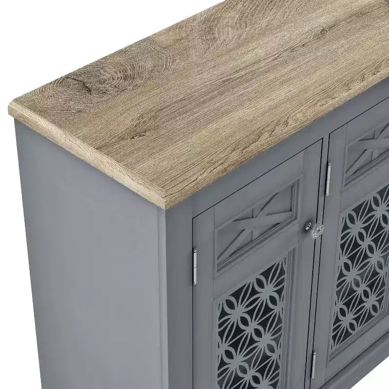 45" Vintage Storage Buffet Sideboard Cabinet in Gray