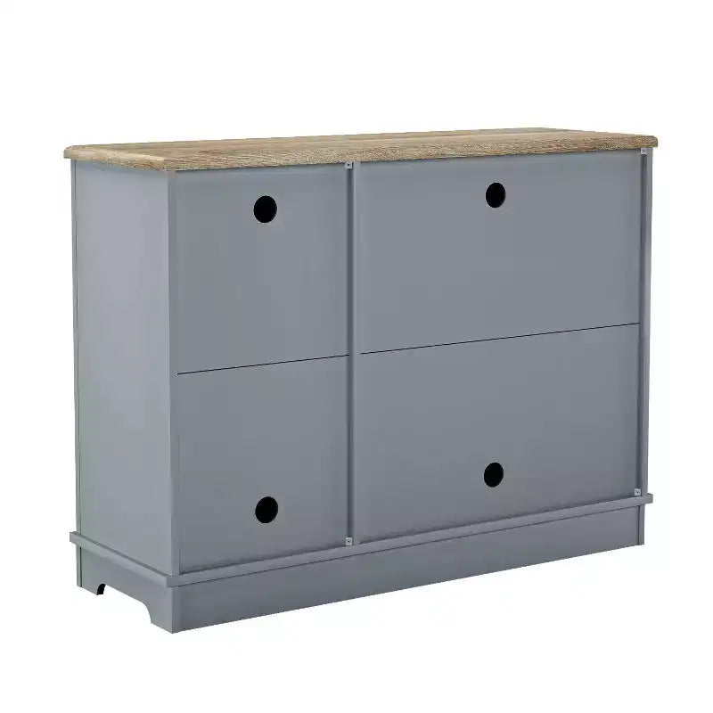 45" Vintage Storage Buffet Sideboard Cabinet in Gray