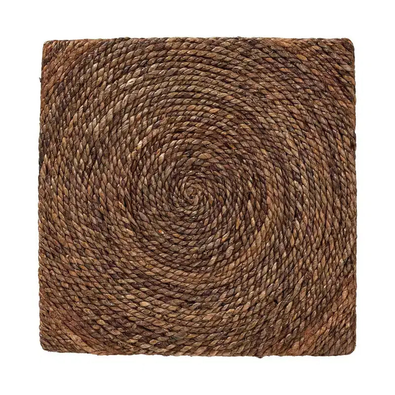 Seagrass Woven End Table – Natural Seagrass / Espresso Brown