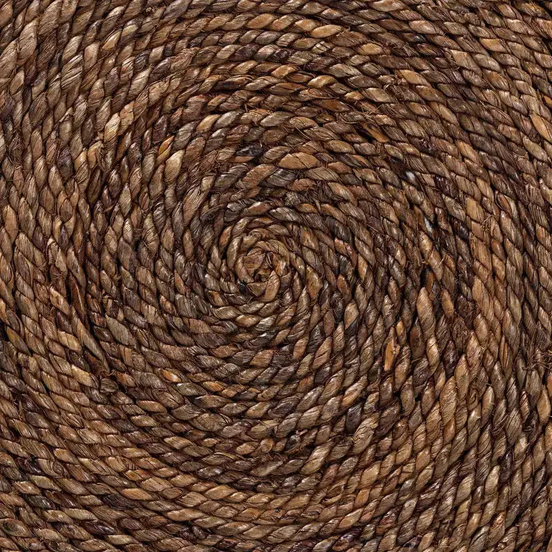 Seagrass Woven End Table – Natural Seagrass / Espresso Brown