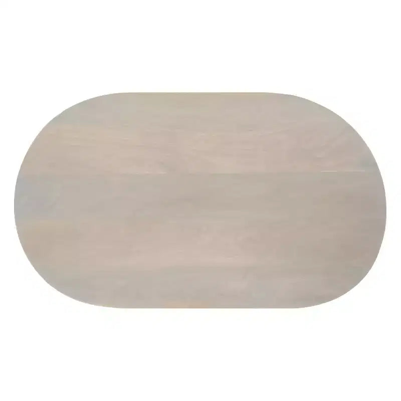 38" Oblong Mango Wood Coffee Table with Ball Leg Base, White