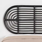 Letto matrimoniale con testiera a muro in rattan – Nero