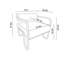 Poltrona accent in ferro da 27" con seduta imbottita per soggiorno e camera da letto