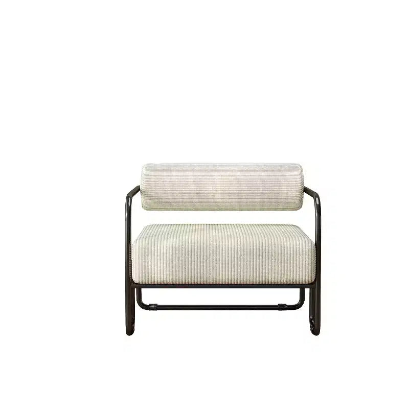 27" Iron Accent Chair with Upholstered Seat for Living Room and Bedroom