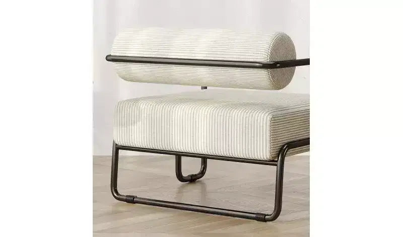 27" Iron Accent Chair with Upholstered Seat for Living Room and Bedroom