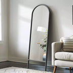 Dovelina Wood Frame Arch Top Full Length Mirror Leaning Mirror