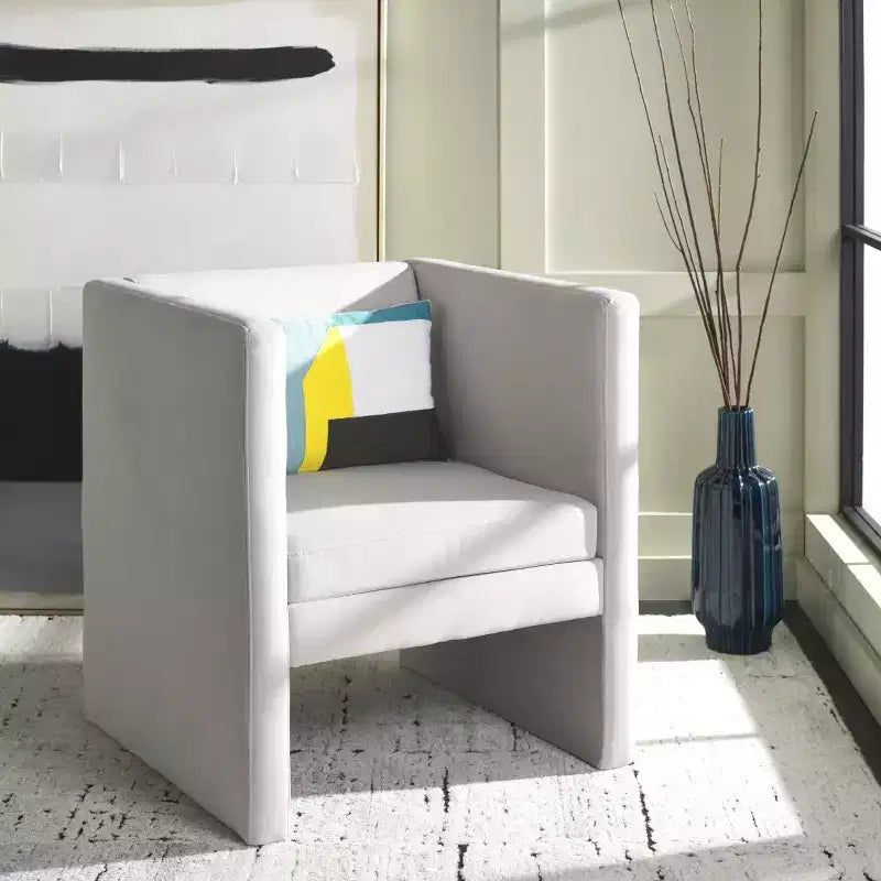 Velvet Accent Chair with Wood Frame