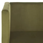 Poltrona in velluto con struttura in legno