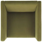 Poltrona in velluto con struttura in legno