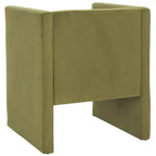 Poltrona in velluto con struttura in legno