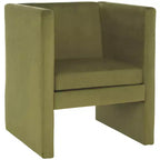 Poltrona in velluto con struttura in legno
