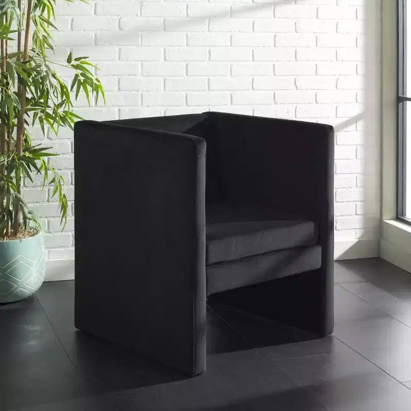 Velvet Accent Chair with Wood Frame