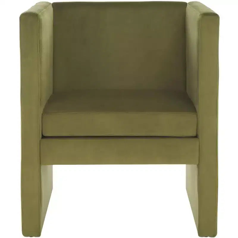 Velvet Accent Chair with Wood Frame