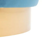 Pouf rotondo in velluto con base in metallo dorato