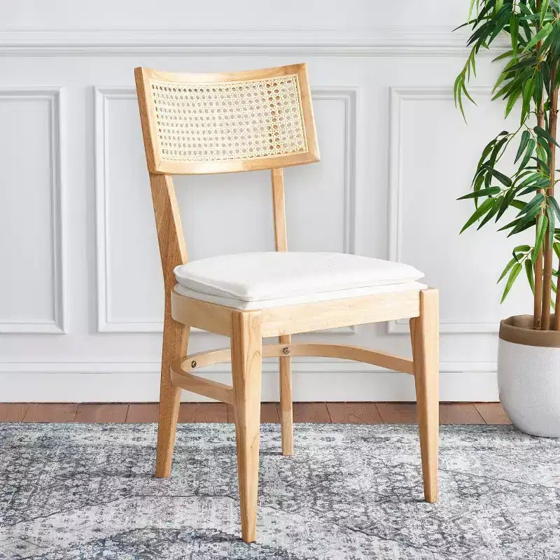 Cane Dining Chair with Cushion